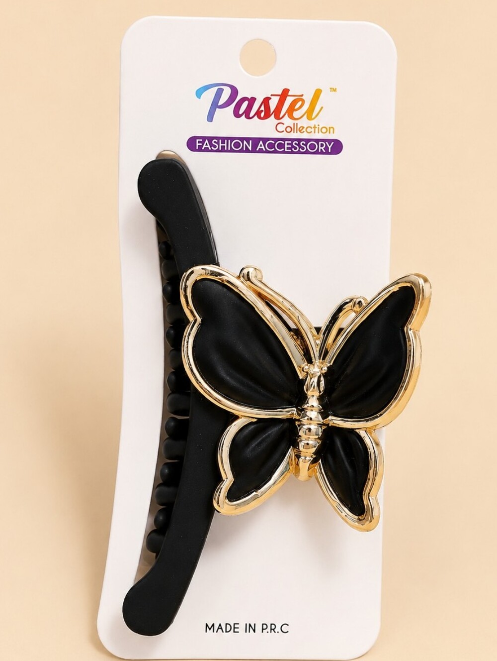 Pastel Collection womens hair claw clip Butterfly Fairy Matte Black